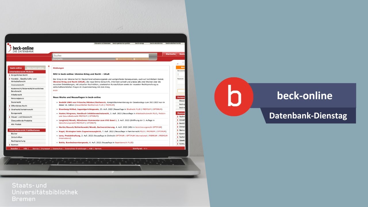 SuUB Bremen: Datenbank Beck-Online