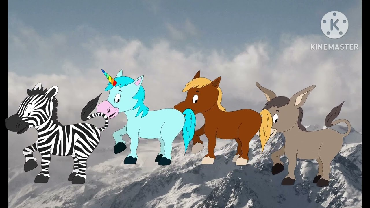 Animal rooster sounds and Dance song horse donkey unicorn and zebra