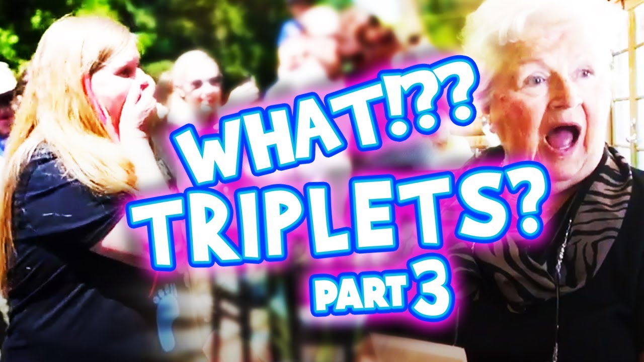 Triplets Part 3!! Best funny & heart warming triplet pregnancy reveal compilation - Deaf Friendly