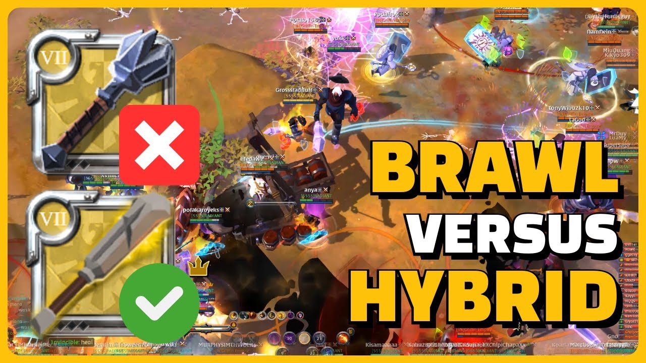 Albion Online ZvZ (Asia) | How to Counter Brawl Zergs with the Hybrid Comp (Clap Engage)
