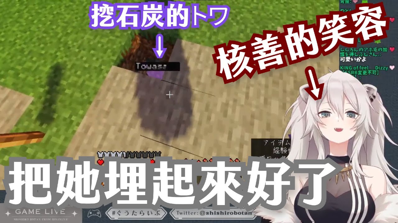 【Vtuber精華ｘHololive中文】聯合作業？整地行動？在那之前先把前輩埋起來吧！【Minecraftｘ獅白ぼたん&常闇トワ】