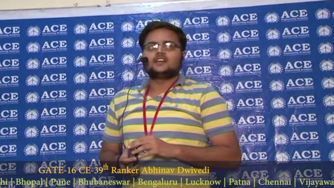 GATE 16 CE 39th Ranker Abhinav Dwivedi
