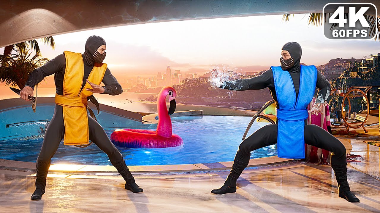 Mortal Kombat 1 Scorpion Vs Sub Zero 1995 Movie Skins Gameplay MK1