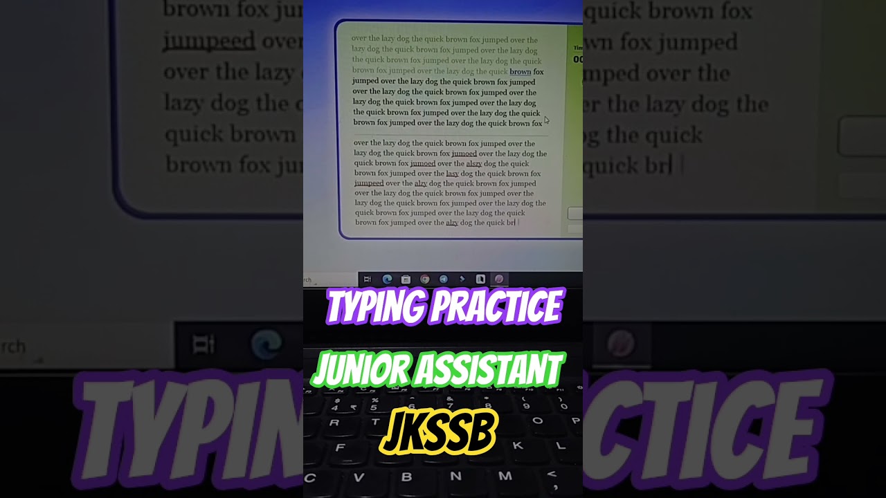 Typing Practice/ Jkssb/ Junior Assistant #typingpractice #juniorassistant #jkssb