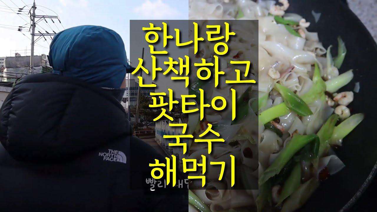 한나랑 산책하기. 팟타이볶음쌀국수해먹기🍜