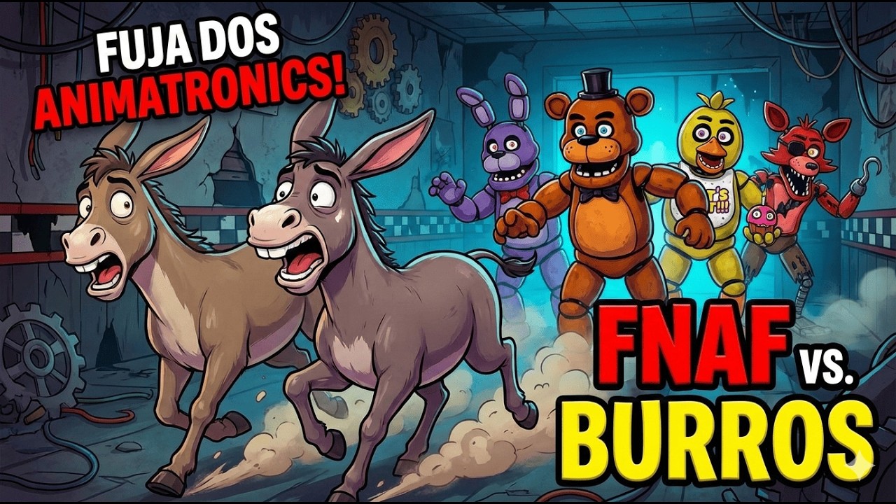 Fuja dos Animatronics!!!  Fnaf vs. Burros