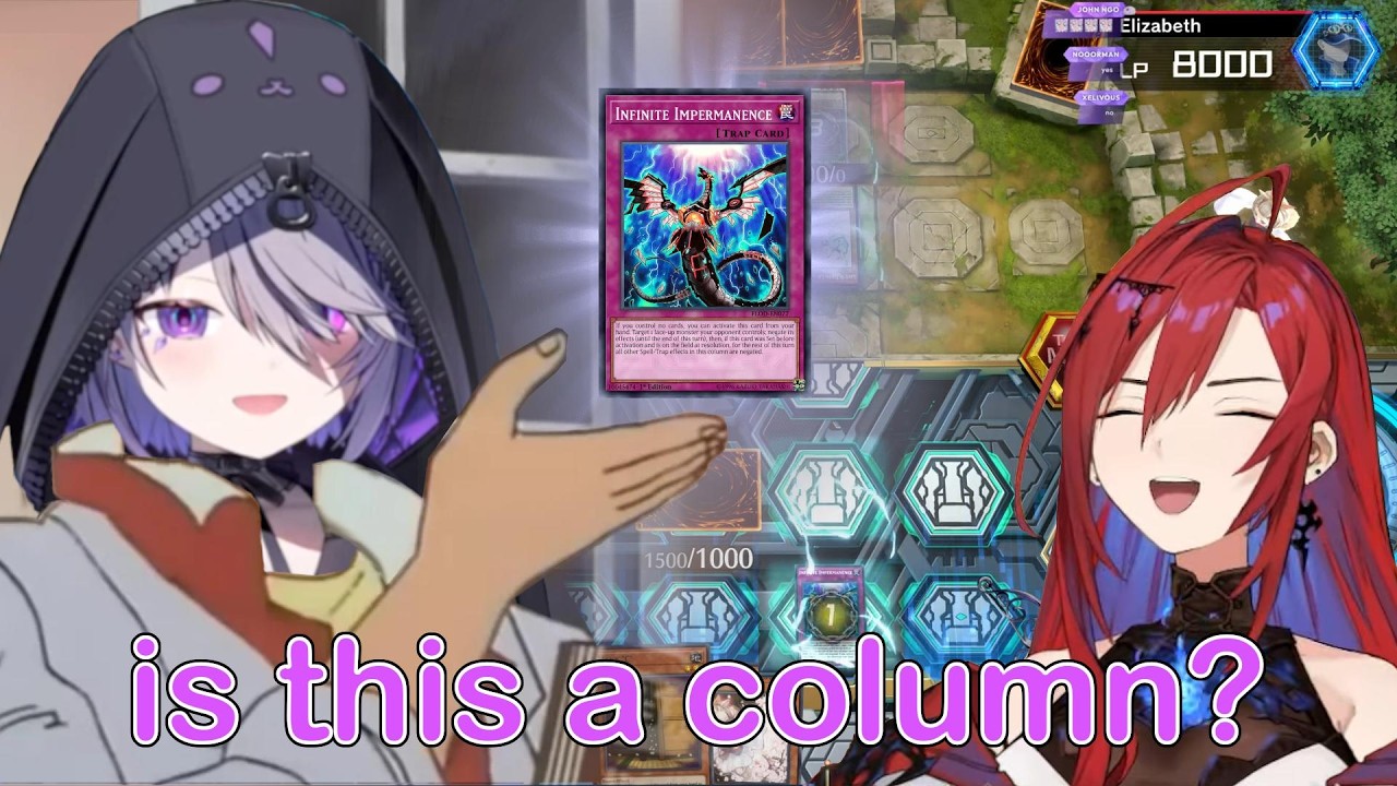 Biboo and Liz bamboozled by columns [Hololive Yu-Gi-Oh Master Duel 2025]