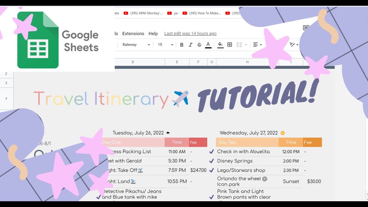 How to Create an Epic Travel Itinerary (Using google sheets)