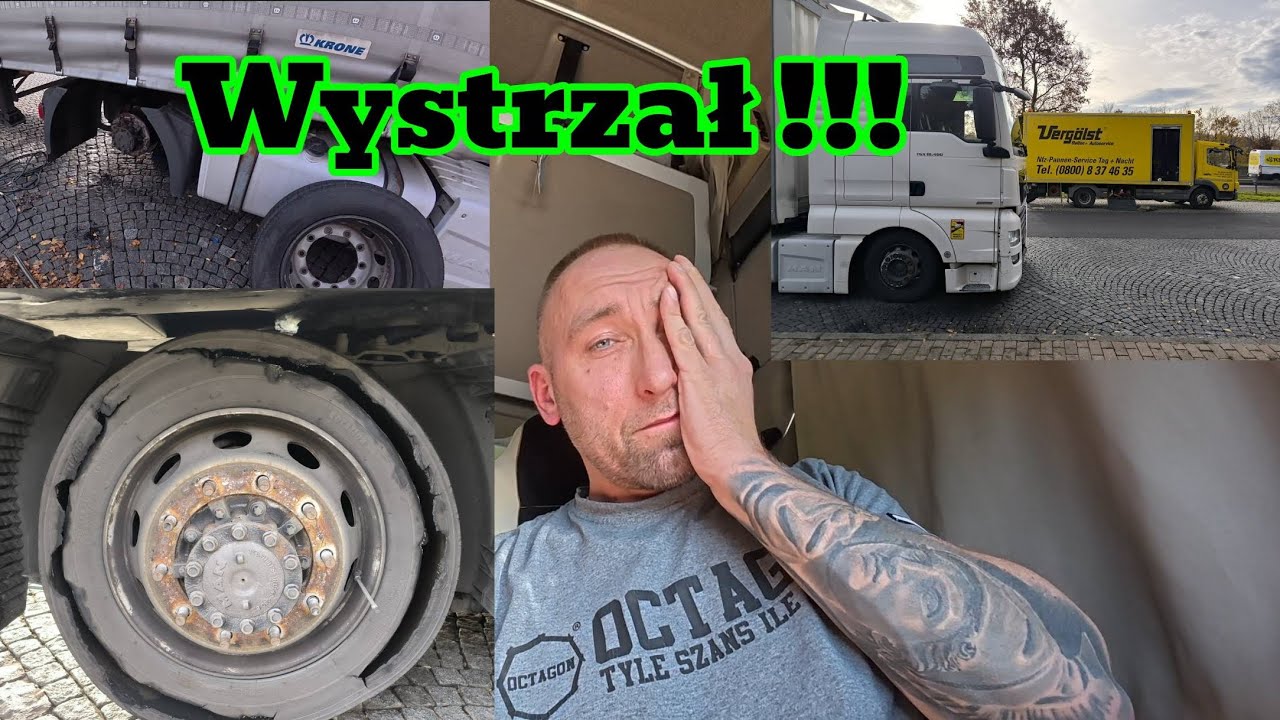 Wystrzał na osi napędowej po załadunku drewna.