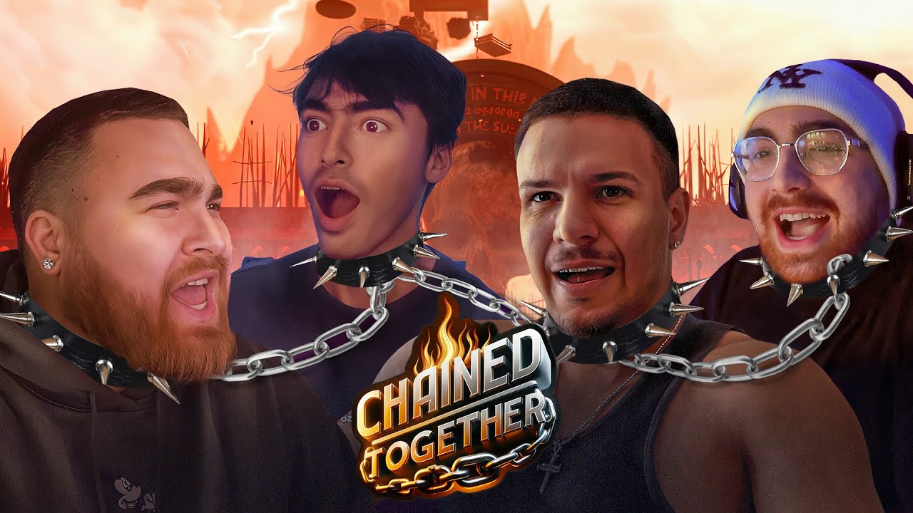 THIS WAS TOXIC!!! LosPollosTV Plays Chained Together With Jake, Raf and Nick!
