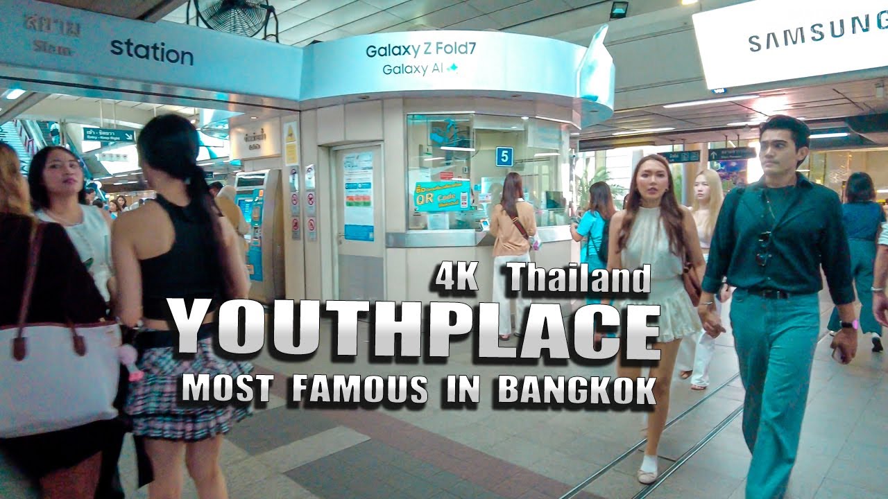 4K Bangkok Afternoon walk Siam Skywalk, Erawan Temple ,Thailand Travel