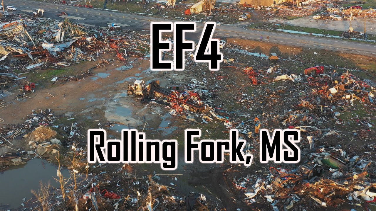 Rolling Fork, Mississippi EF4 Tornado First Light Drone Damage