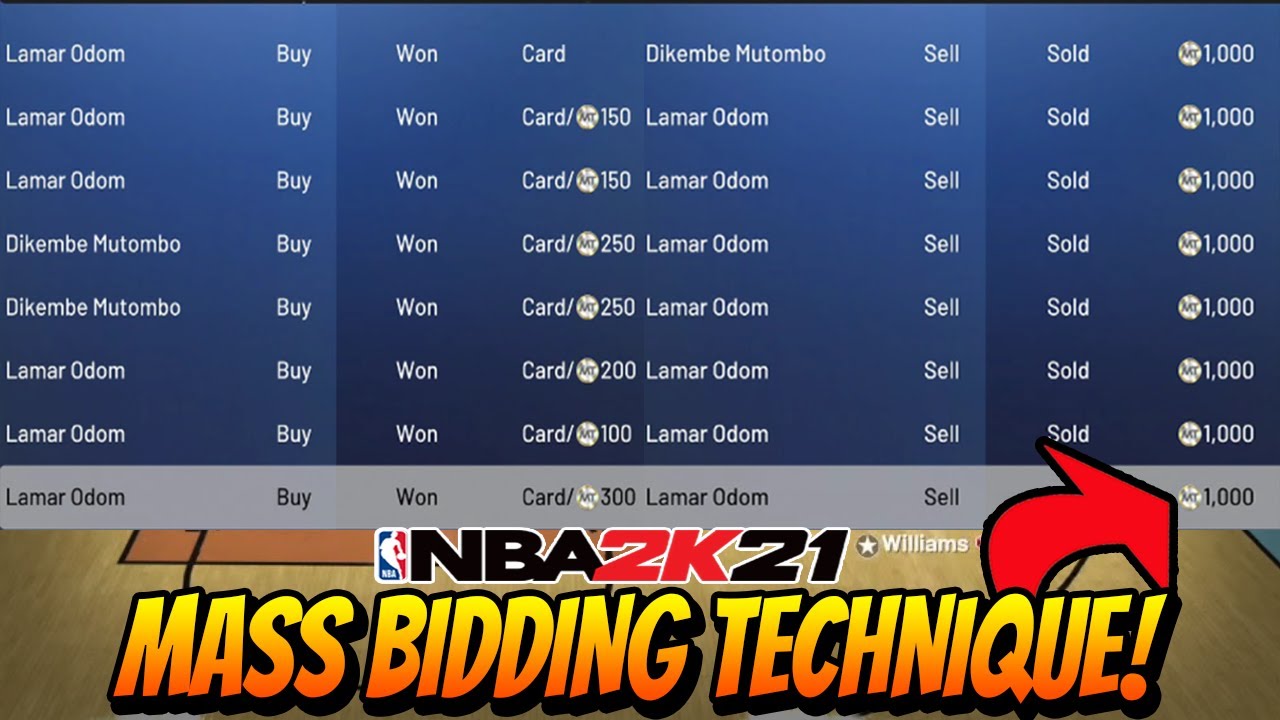 MAKE UNLIMITED MT with MASS BIDDING TECHNIQUE! | NBA 2K21 MYTEAM MT METHOD!