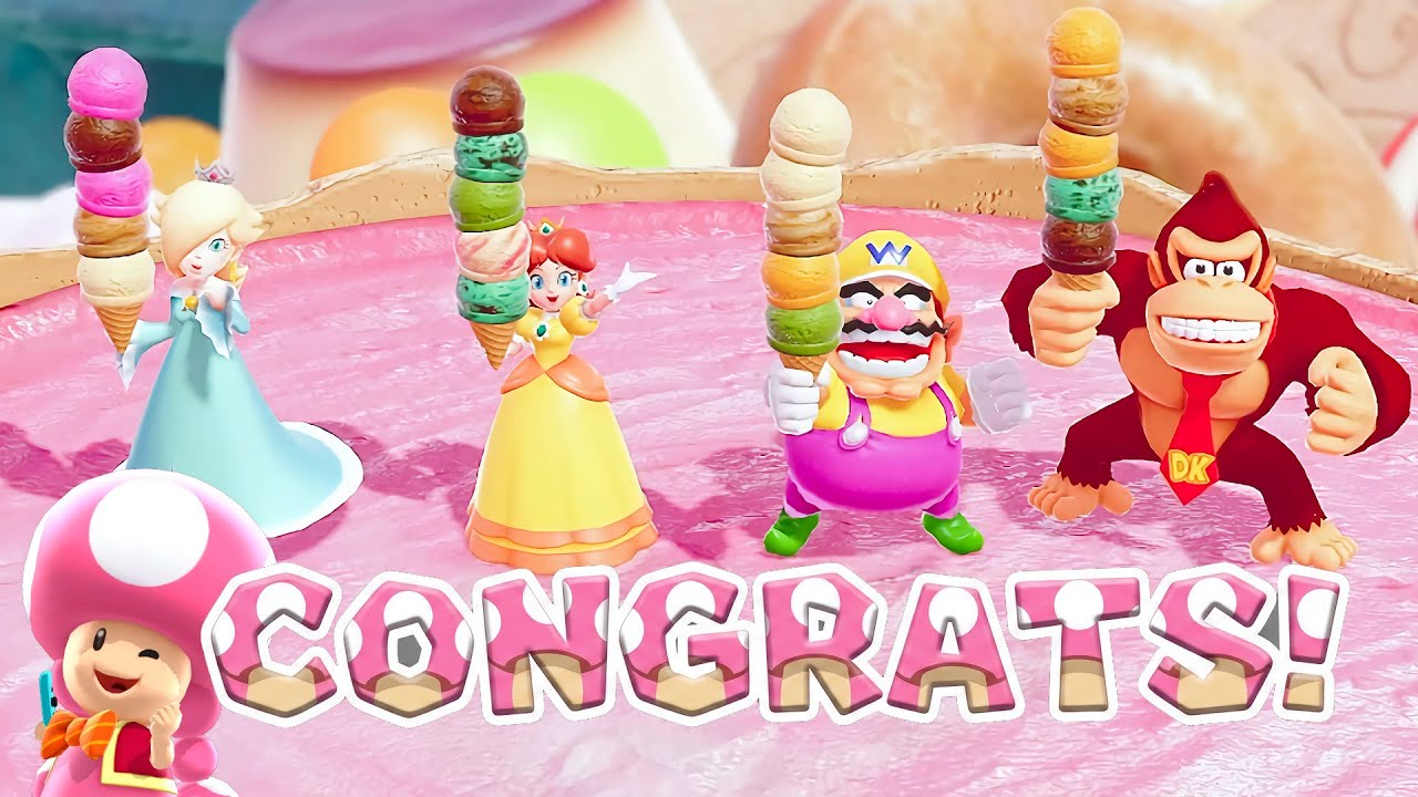 Mario Party Superstars Coin Battle Rosalina vs Daisy vs Wario vs Donkey Kong CPU Master 10 Rounds