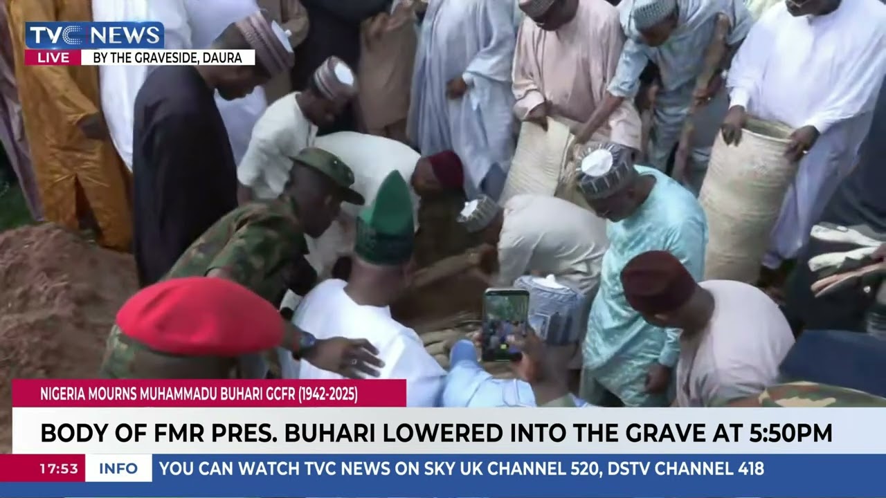 Tinubu, Shettima, Amosun Present As Buhari's Body Laid To Rest
