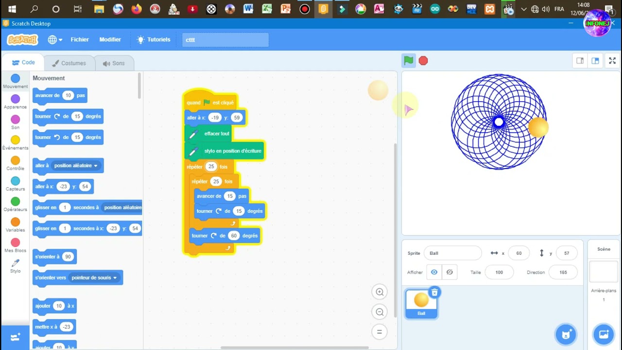 Scratch#6...Dessiner un multi cercle//