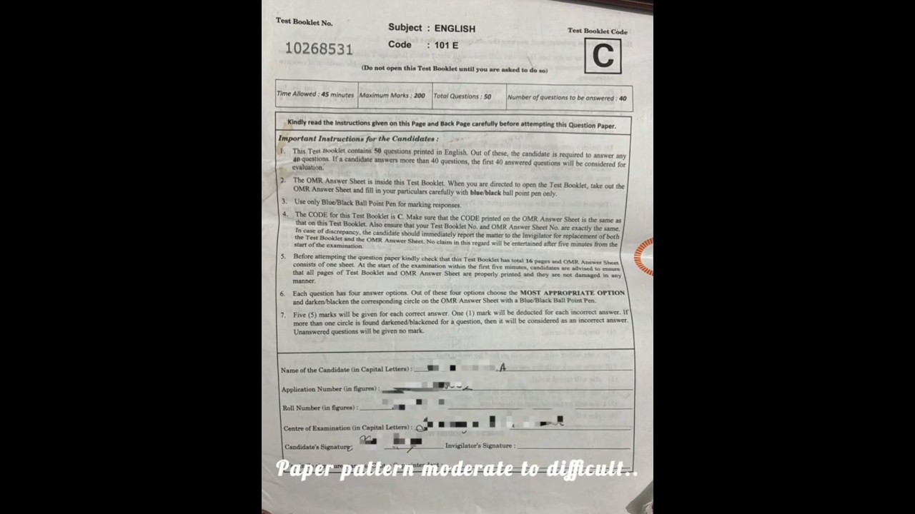 Cuet english question paper//