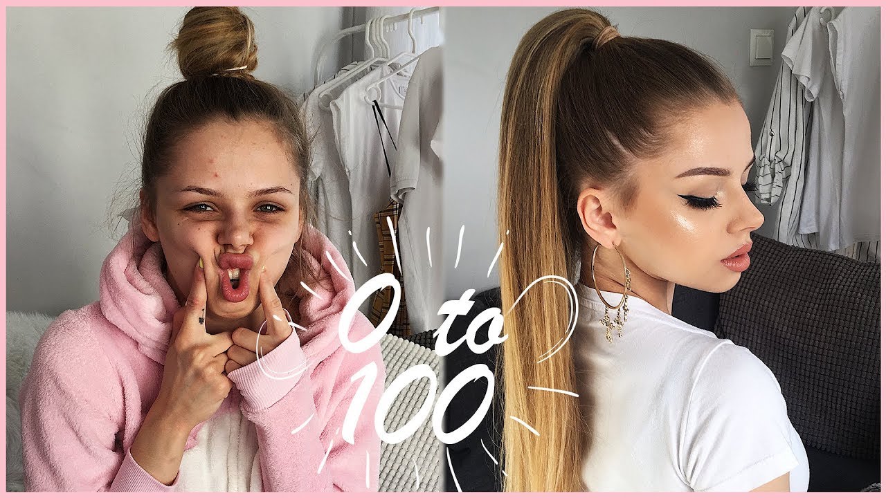 0 to 100 GRWM HIGH PONYTAIL, EVERYDAY MAKEUP LOOK