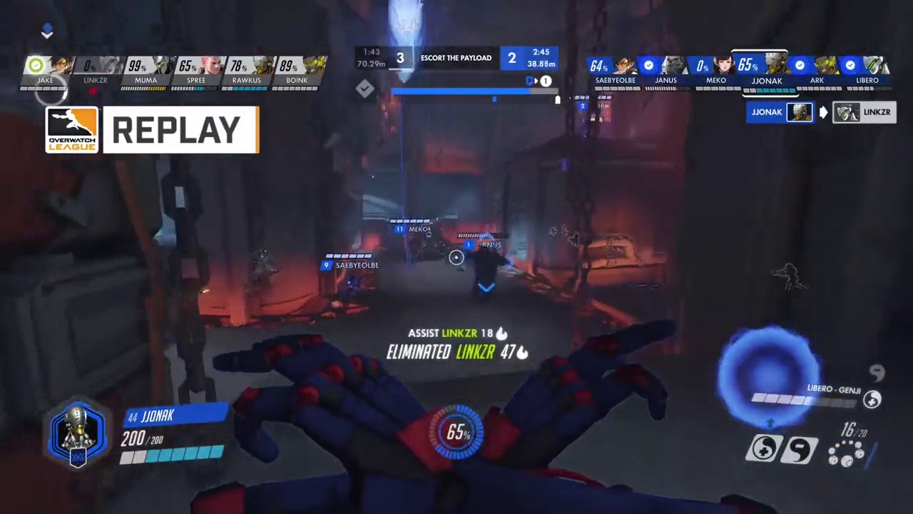 Jjonak kills an ulting Genji and shuts down the Tracer with ease # Overwatch Moment