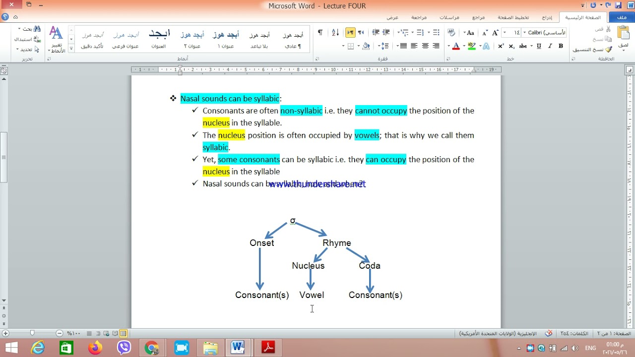 First Year: Syllabic nasals, Lateral /l/