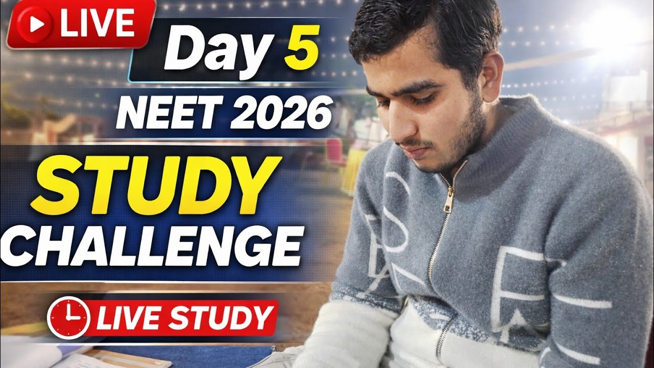 Live Study Challenge Day 5 100 Daily Target #motivation #study #neet2026 #tips #studyvlog