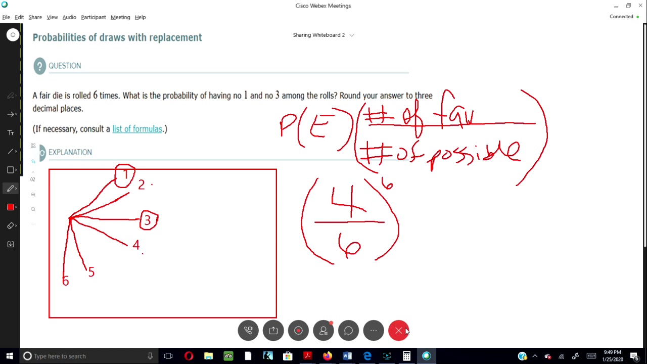 probabilities of draws with replacement