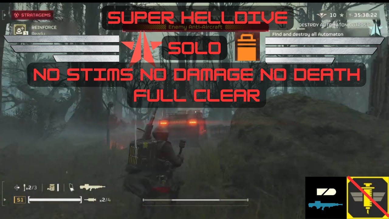 HELLDIVERS 2 - Commando mission (Super Helldive/No Stims, No Damage, Full Clear)