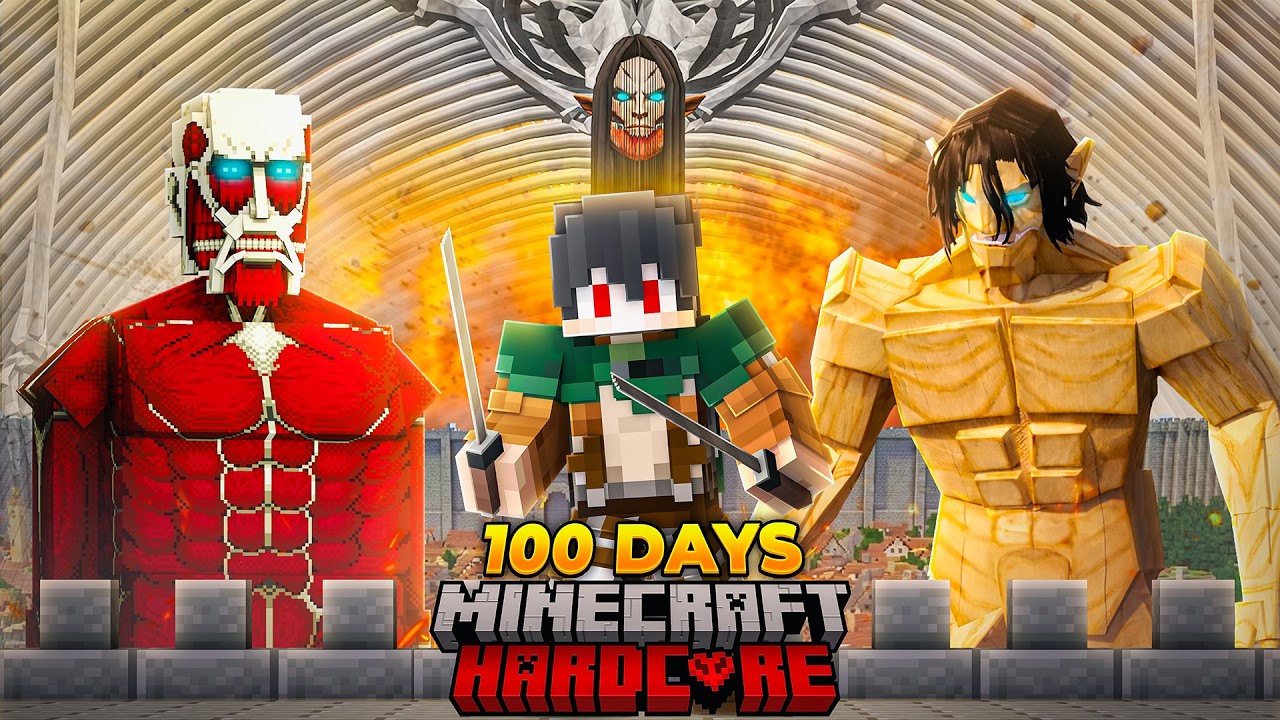 I Survived 100 Days in Attack On Titan in Minecraft Hardcore Hindi