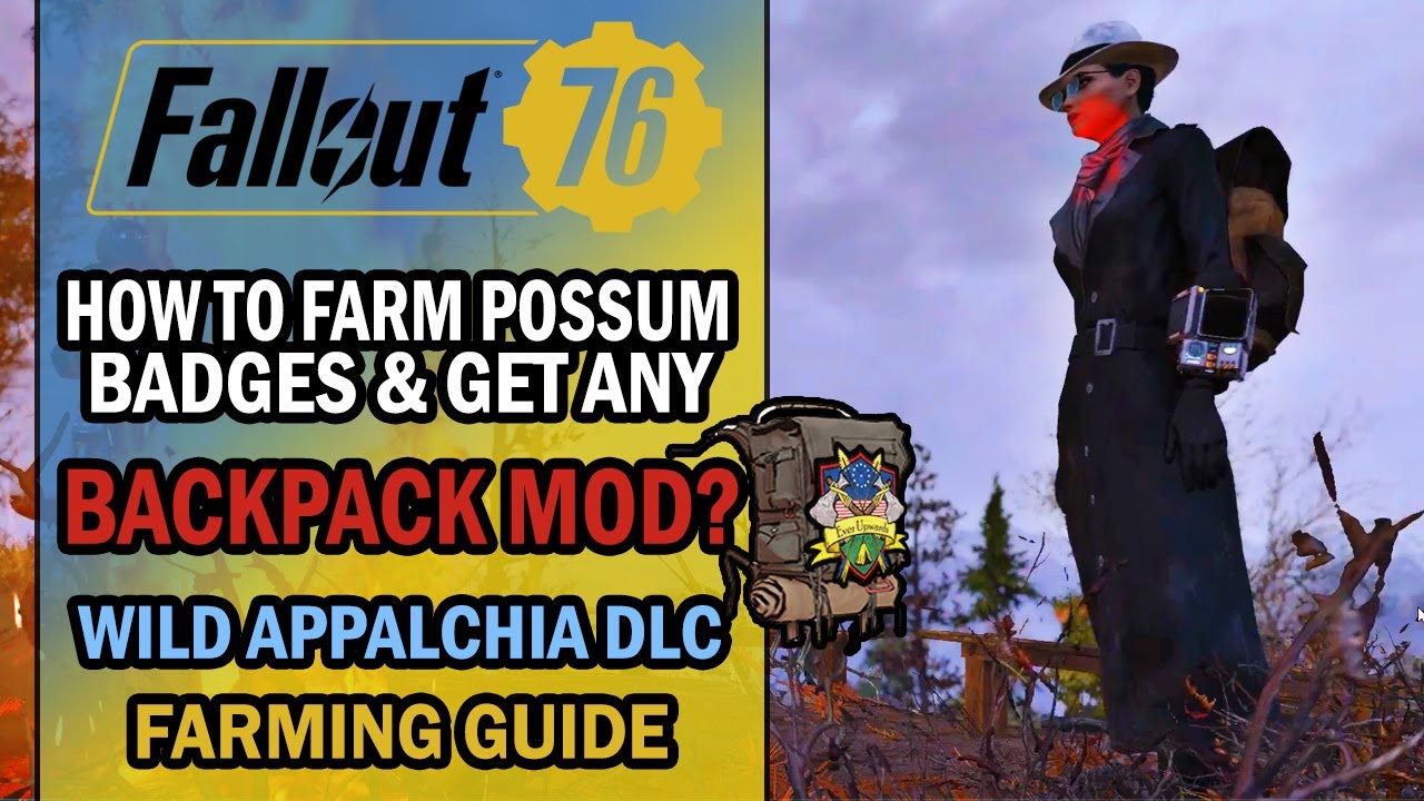Fallout 76 — Руководство по фермерству — Как добыть значки опоссума, чтобы купить мод на рюкзак? ...