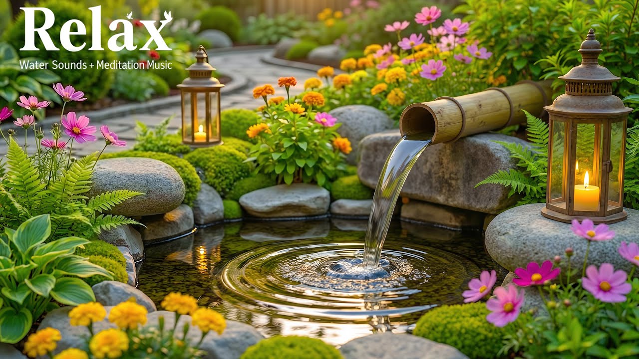 Релаксация с бамбуковой водой 🌿 Глубокая целебная музыка для сна, которая снимает стресс, тревогу...