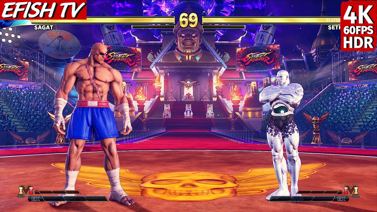 Сагат против Сета (самый сложный ИИ) - Street Fighter V