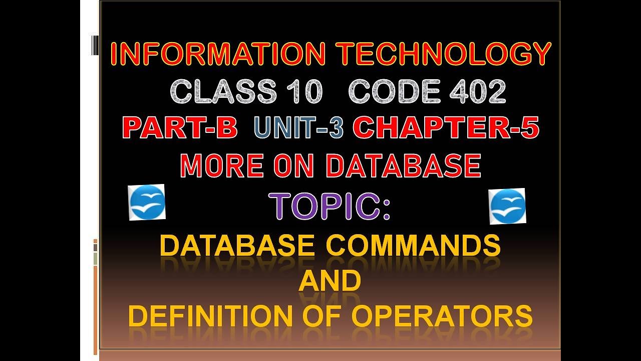 Database Commands and Definition of Operators #class10 #code402