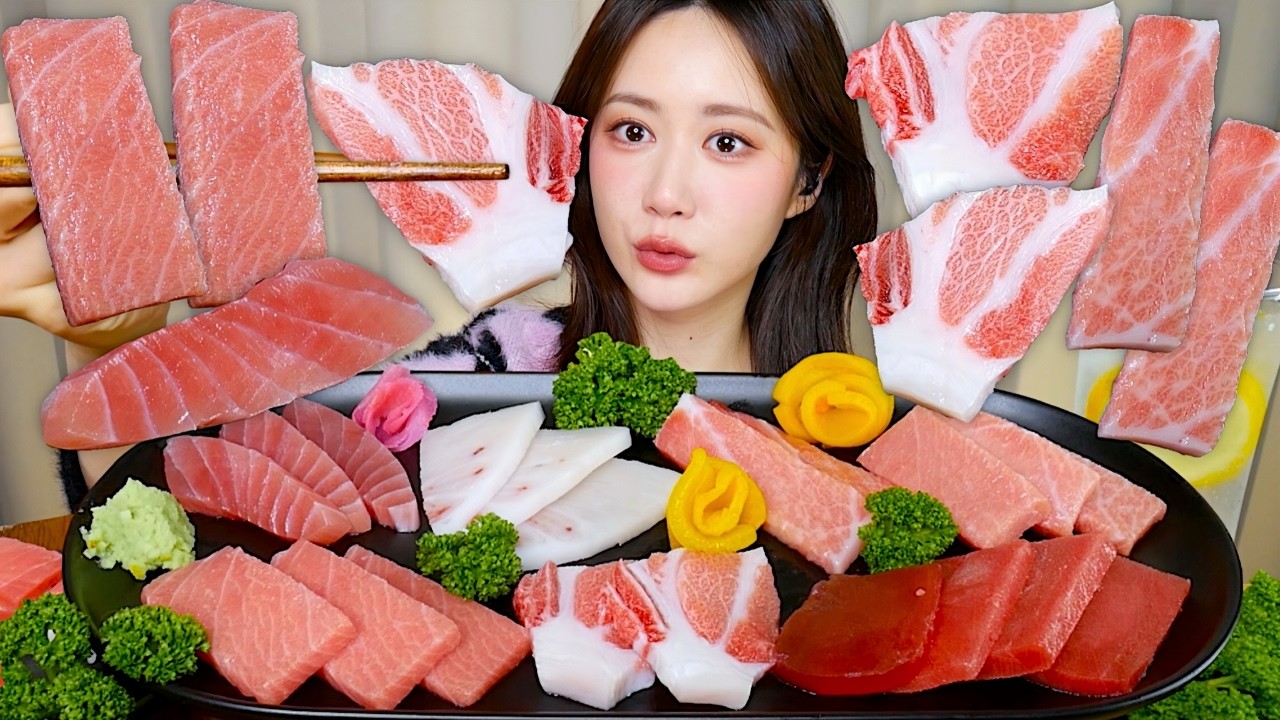 사르르~ 녹아내리는 고소한 참치회💕참치회 먹방😋 Tuna Sashimi マグロの刺身| Mukbang ASMR