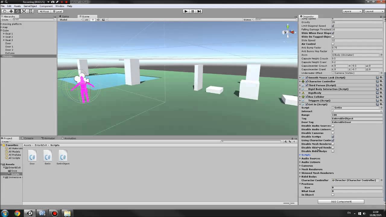 Unity enter/exit vehicle script