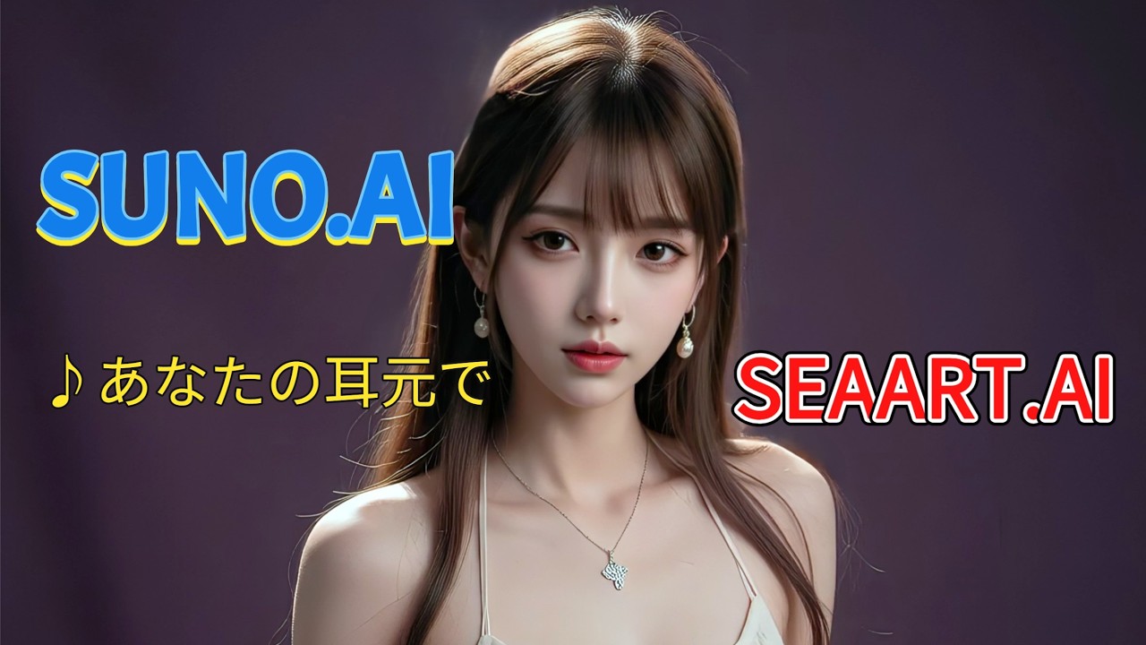 AI音楽・Suno AI・v5プロ『あなたの耳元で』、AI画像成形・SEAART.AI、4K。