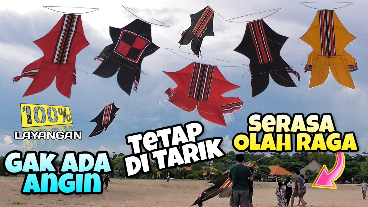 Serasa Olah Raga - Gak Ada Angin Layangan Bebean Kain Tetap Di Tarik Di Pantai Mertasari