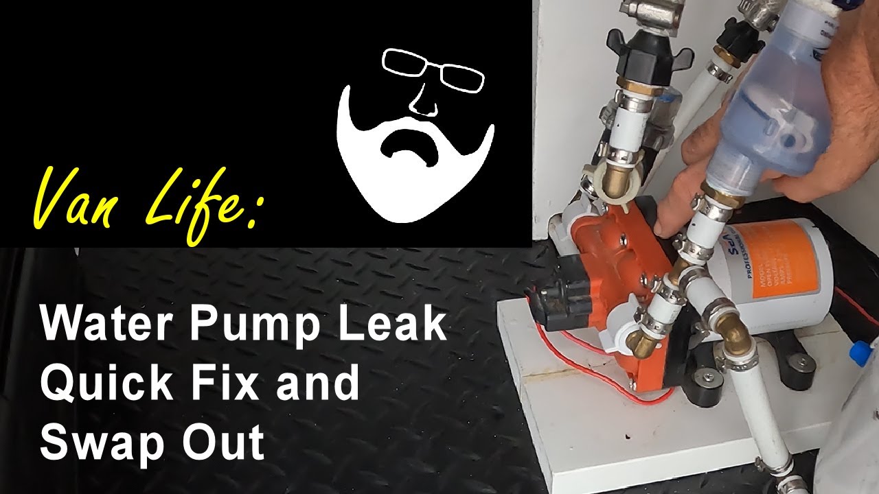 Van Build: Replacing a leaking water pump on the road