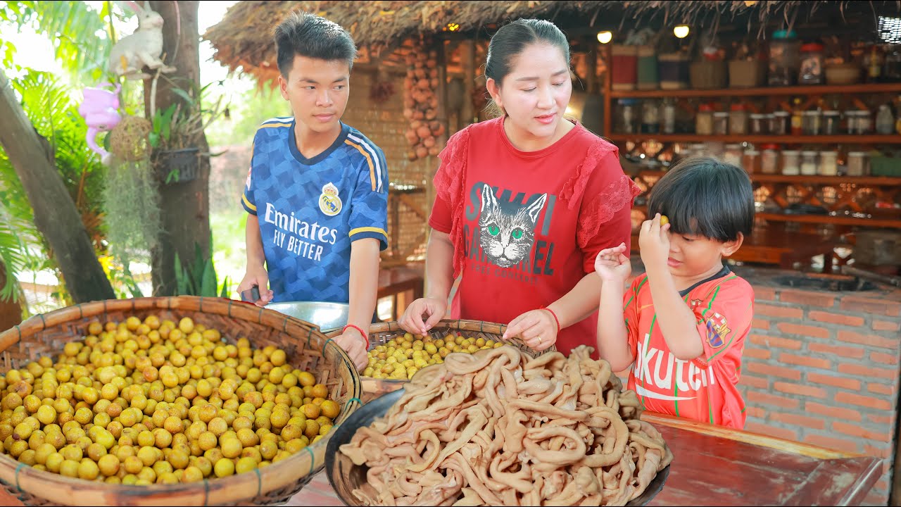 Sweet longan: Longan jelly and drinking has been made, Cook Chicken intestine recipe | Country Food