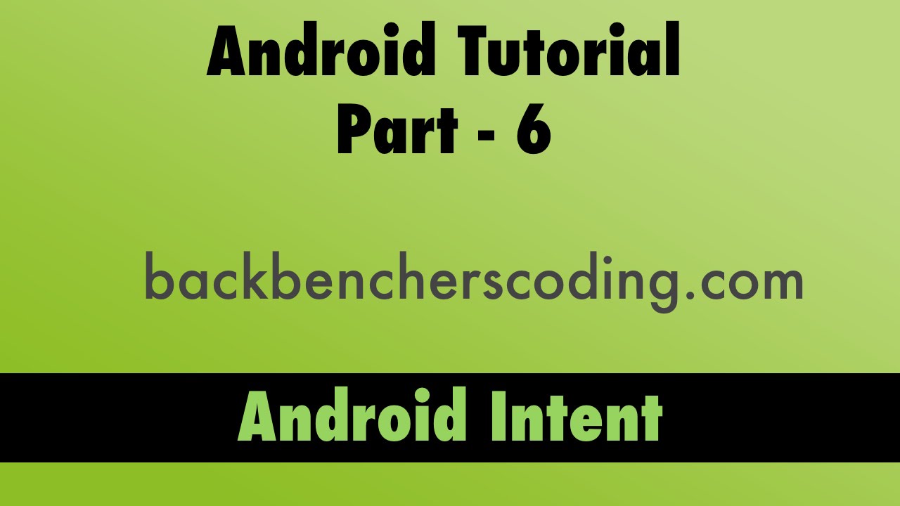 Android Intent Tutorial