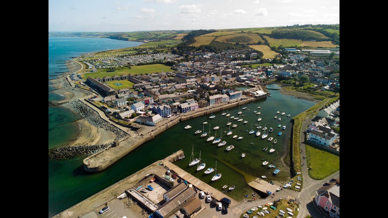 Drone over Aberaeron Beach 2021