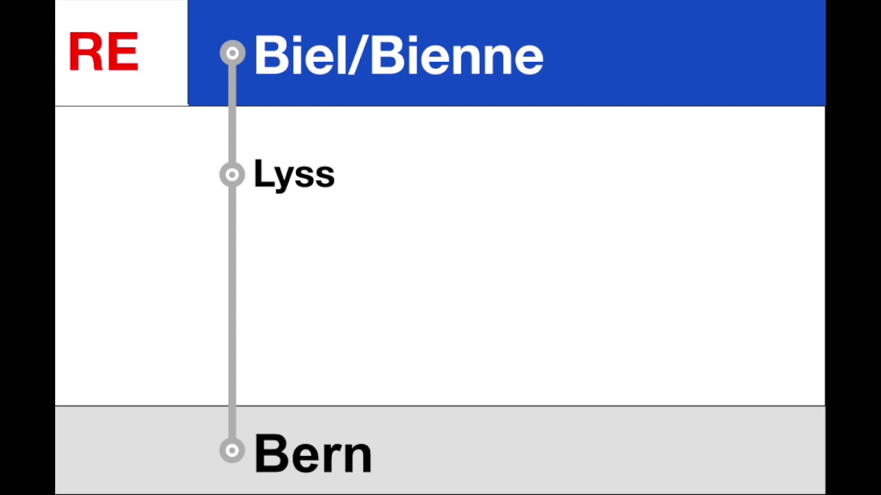 SBB Ansagen / annonces CFF • RE • Biel – Lyss – Bern (De, Fr)