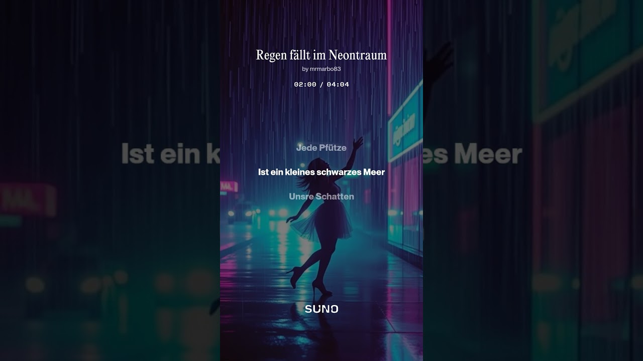 Regen fällt im Neontraum