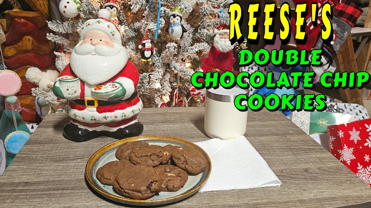 DOUBLE CHOCOLATE CHIP REESE'S COOKIES tiny house, homesteading, off-grid, cabin build, DIY HOW TO
