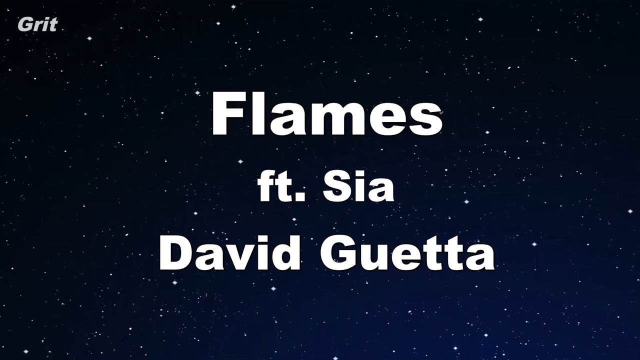 Flames - David Guetta & Sia Karaoke 【No Guide Melody】 Instrumental