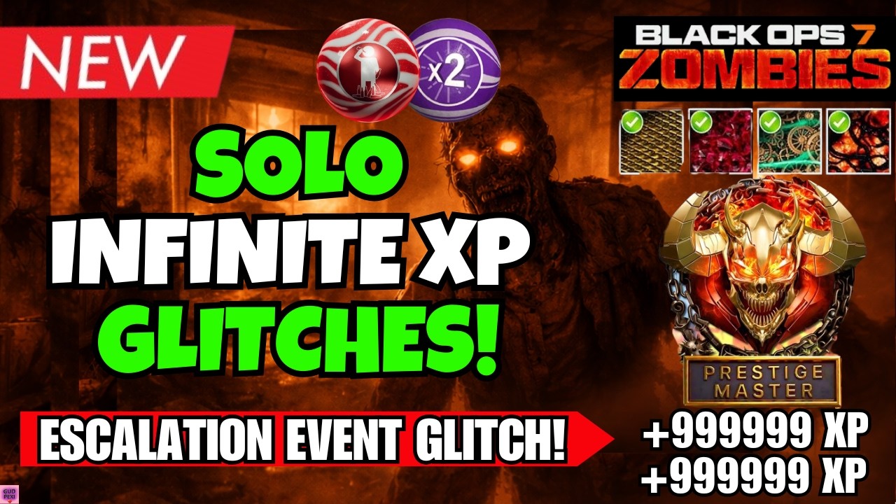 *NEW* BO7 BROKEN SOLO GODMODE XP GLITCH! AFK LEVEL 1000 ESCALATION CAMO FARM | BO7 ZOMBIES SEASON 2