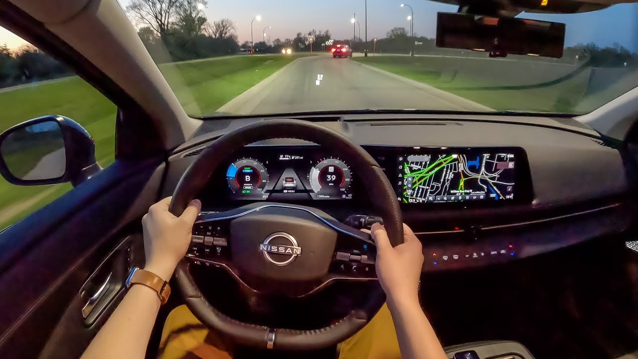2023 Nissan Ariya Evolve+ -  POV Night Drive (Binaural Audio)