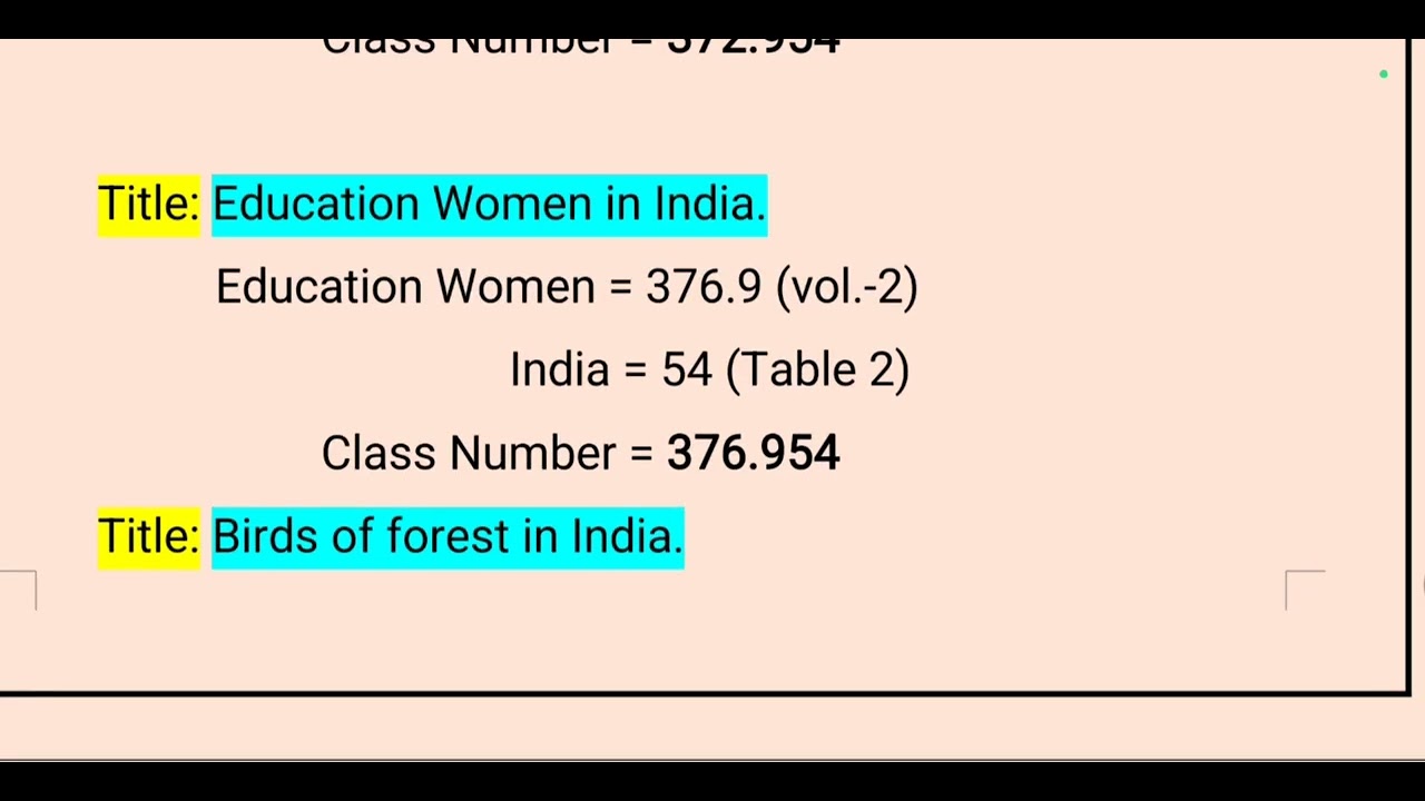 DDC practice Class-3 (Table 2)