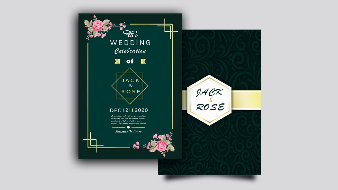 Professional Wedding Invitation Card Design in Photoshop cc Tutorial