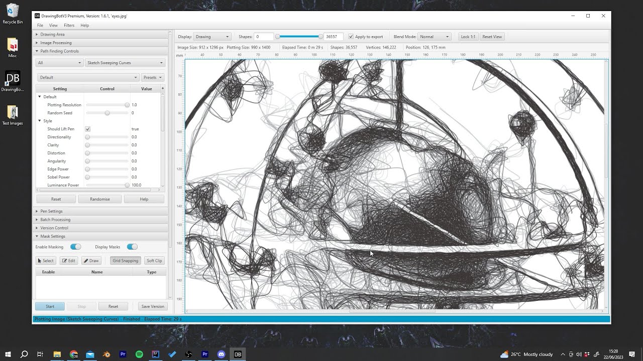 Sweeping Curves: Pen Plotting Curves with DrawingBotV3!