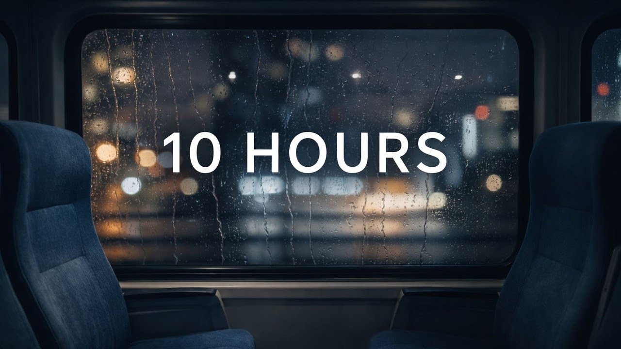 10 Hours – Night Train Window Ambience (No Music, Cabin Hum for Sleep)